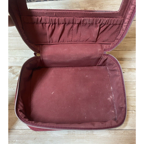 Dolce Gabbana Bag Cosmetic Makeup Velour Pink Zippered Gold Tone Hardware - Picture 11 of 11